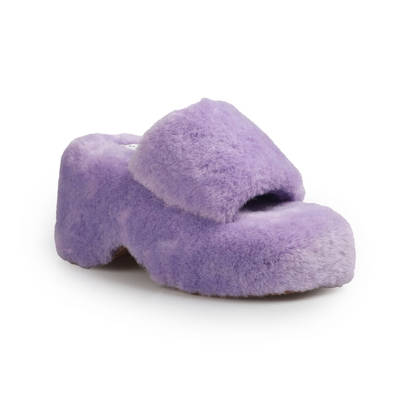 Women's Comfort Fuzzy Faux Fur Platform Sandals