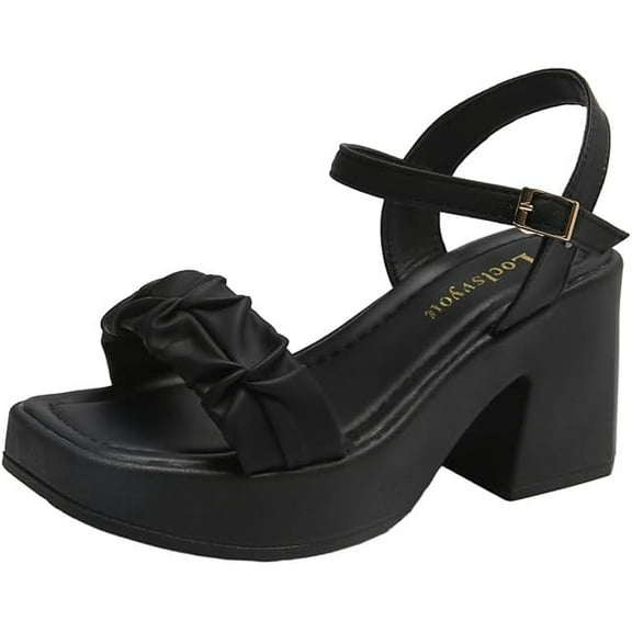 Women's Comfort Sandals - Adjustable Strap & Square-Toe Design | Comfort Thick Heel for Summer