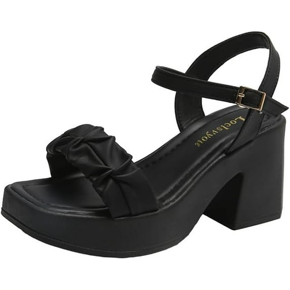 Women's Comfort Sandals - Adjustable Strap & Square-Toe Design | Comfort Thick Heel for Summer