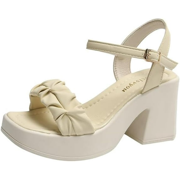 Women's Comfort Sandals - Adjustable Strap & Square-Toe Design | Comfort Thick Heel for Summer