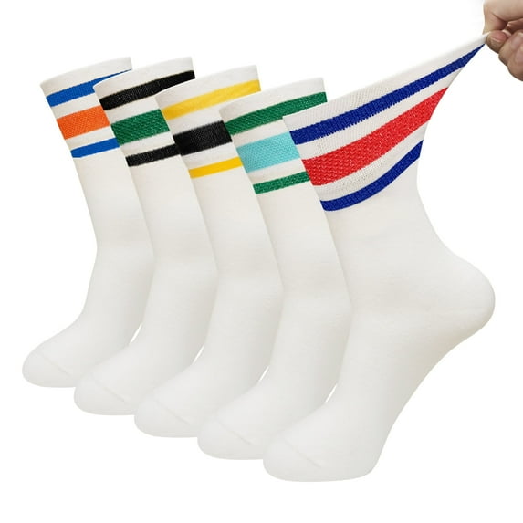 Socks for Women, PUTUO Socks Women, Comfort Cotton Socks Hiking Running Athletic Outdoor Recreation Crew Socks, 5 Pairs