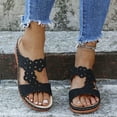 thumbnail image 1 of Women's Comfort Slide Sandals- Slides Sandal Footbed Platform Wedge Flower Comfy Soles Wide Width  Red Dressy Slide Sandals for Women, 1 of 6