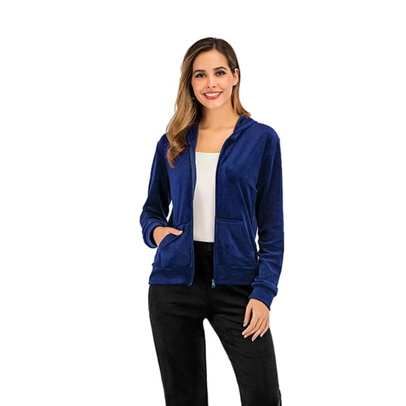 Women's Comfort Soft Open Sport Jacket Sweatcoats Running Lounge Pants with Pockets with Hood for Sports Yoga