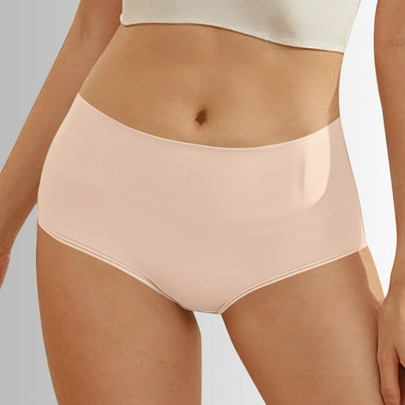 Women's Comfort Solid Color Leak Proof Menstrual Underwear Panties Seamless Non Latex Waist Trainer for Women Nylon Granny Panties plus Size Maternity Underwear under Bump Womens Bikini Panties