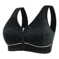 thumbnail image 1 of Women's Comfort Sports Bra Jacquard Zipper Wireless Breathable Yoga Sleep Support Activewear, 1 of 2