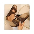 thumbnail image 1 of Women's Comfort Straps Adjustable Buckle Slip On Sandals Slide Cork Footbed Sandals, 1 of 10