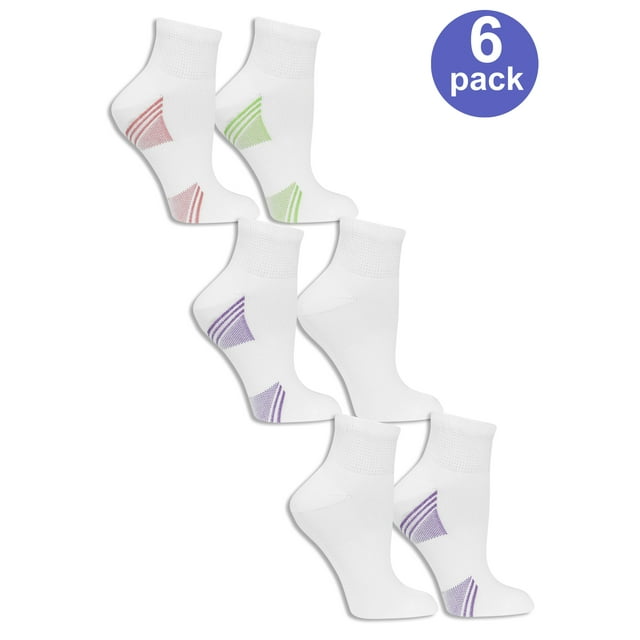 Women's Comfort Top Ankle Socks 6 Pack - Walmart.com