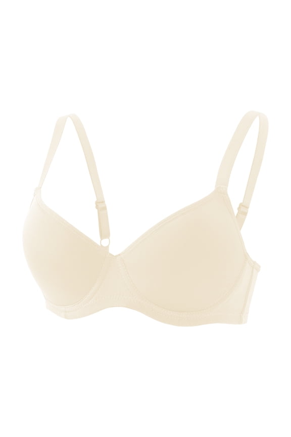 Women's Comfort Underwire Bra, Ultimate Smoothing Convertible T-Shirt Bra Lightweight Push Up Bras 30# Beige 75C