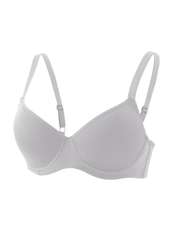 Women's Comfort Underwire Bra, Ultimate Smoothing Convertible T-Shirt Bra Lightweight Push Up Bras 30# Silver 85C