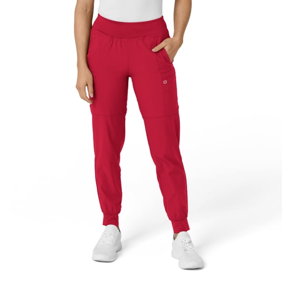 Wink W123 Women's Comfort Waist Cargo Jogger Scrub Pant, Red, XXS Womens
