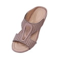 thumbnail image 1 of Women’s Comfort Wedge Slip on Sandals Ankle Strap Buckle Casual Summer Orthopedic Open Toe Low Heel Platform Sandals, 1 of 4