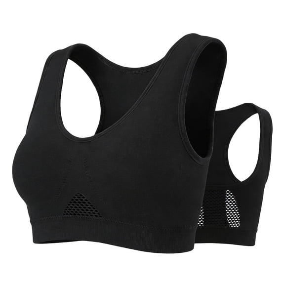 Women's Comfort Workout Sports Bra Low-Impact Activity Sleep Women Sports Bra Wirefree Yoga Bra With Removable Pads Black M