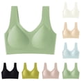 thumbnail image 1 of Women's Comfortable Adjustable Gathering Bra Breathable Daily Wear Wirefree Soft Support Everyday Bras for Women | CSEONE,Light Blue Free Size, 1 of 3