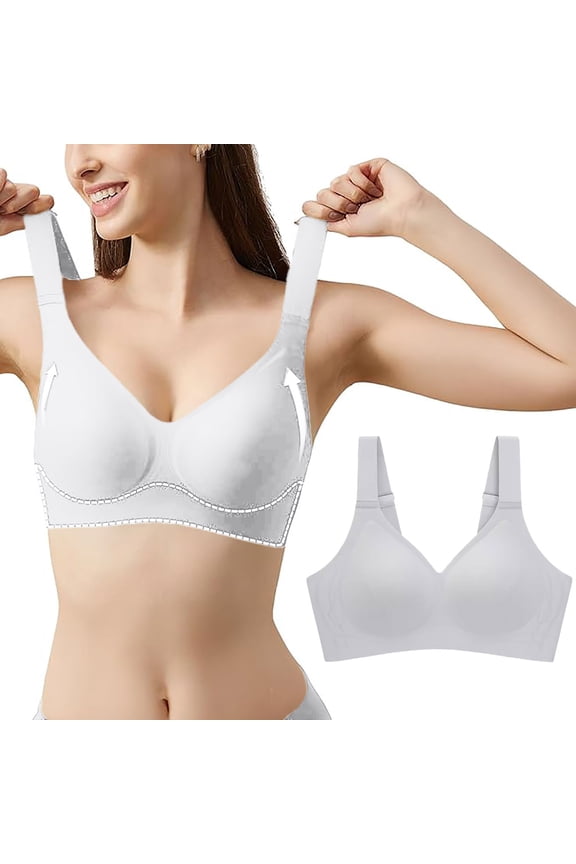 Women's Comfortable Adjustable Steel Ring V Neck T Shirt Bra Running Sports Bras Women's Athletic Tight Sports Bras for Women Women Bras Wireless Push of Sports Bras Support Bra Womens Bras Front