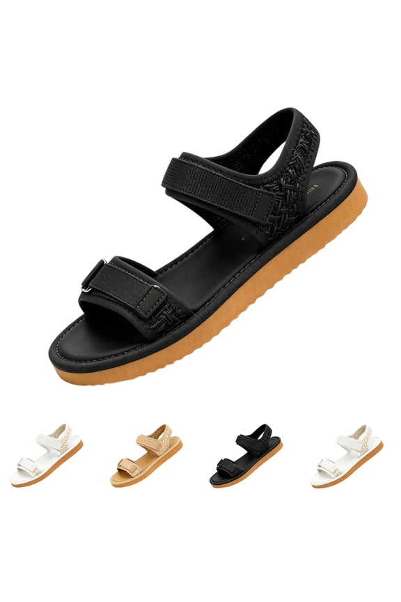 Women's Comfortable Adjustable Strap Sandals, Non-Slip Open-Toe Flat Sandals for Beach & Daily Use, 40