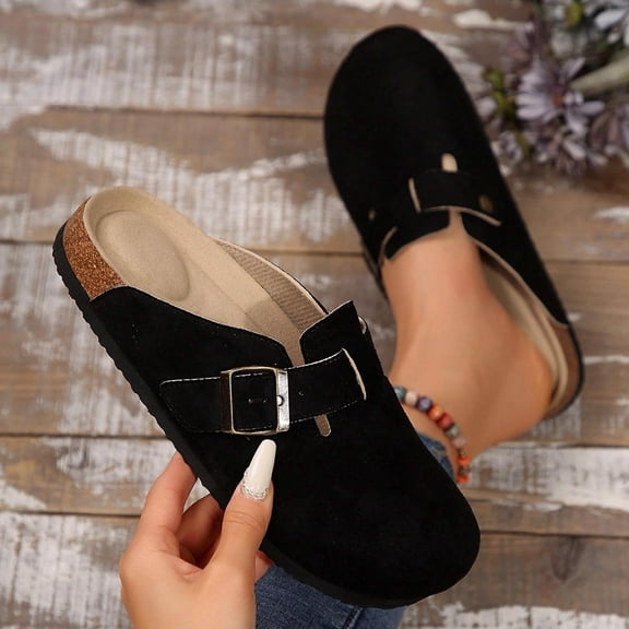 Women's Comfortable Beach Slide Sandals with Cork Footbed for Casual Summer Shoes