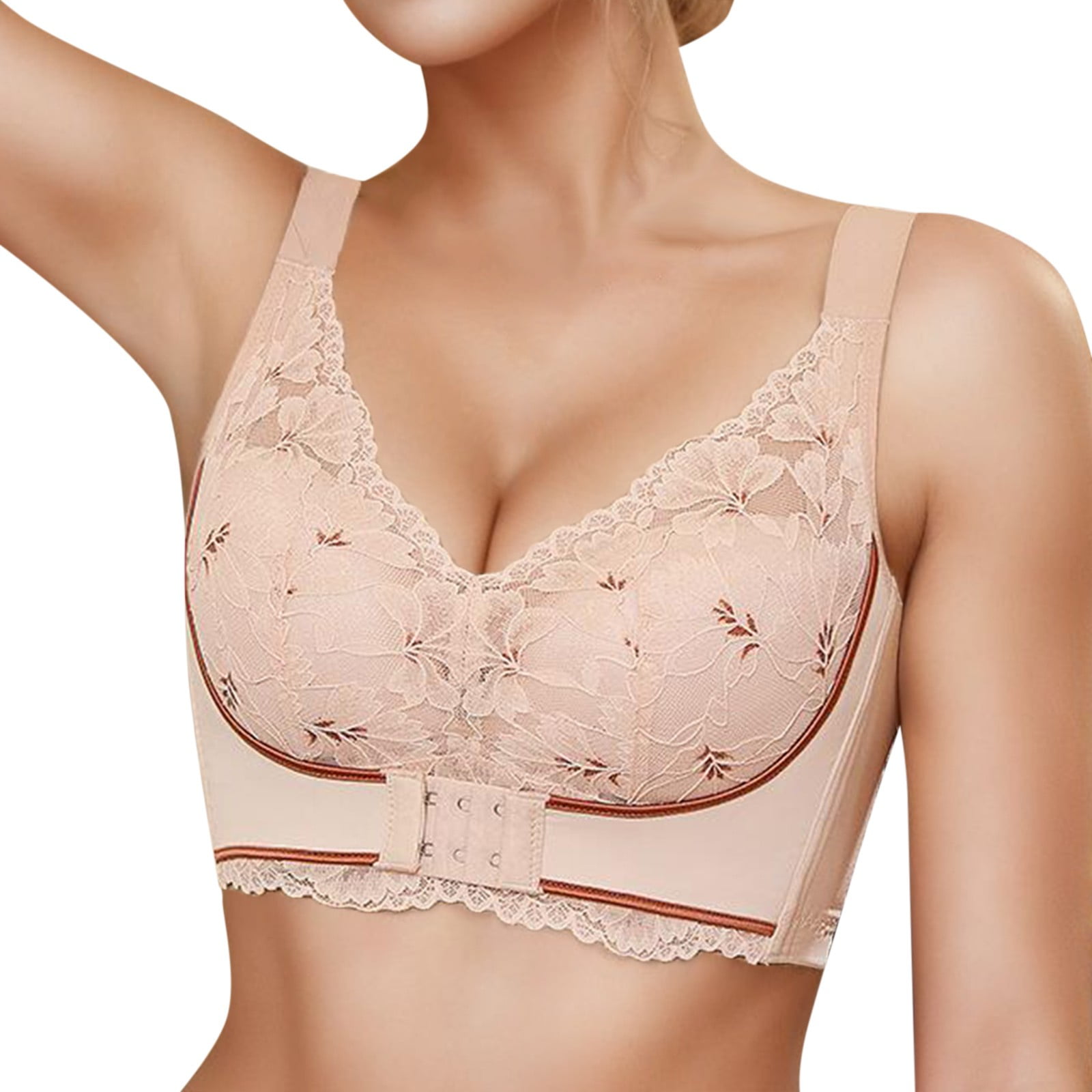 Women's Comfortable Bra Front Closure Plus Size Racerback Knix Soft