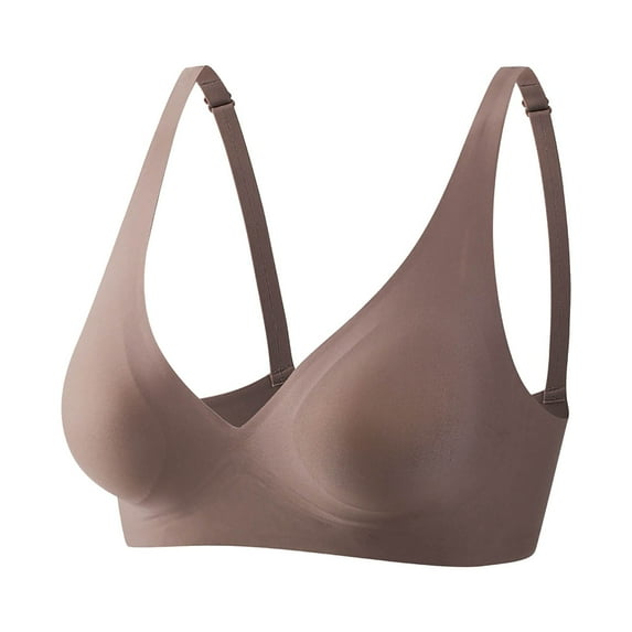 Women's Comfortable Bra For Home Leisure Double Hook V Neck Design Pure Color Seamless Underwear All Season Wear Fashion Plus Size Summer Clothes for Women