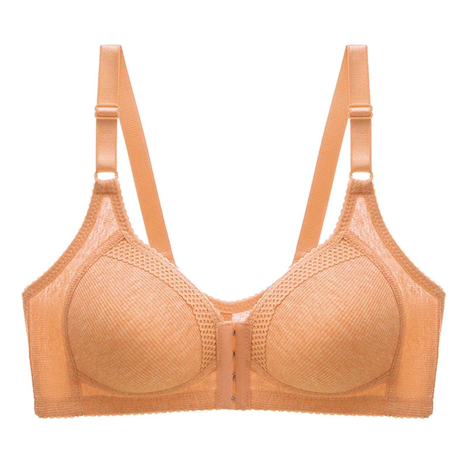 Women's Comfortable Bras Plus Size Thin Wireless Front Buckle Anti