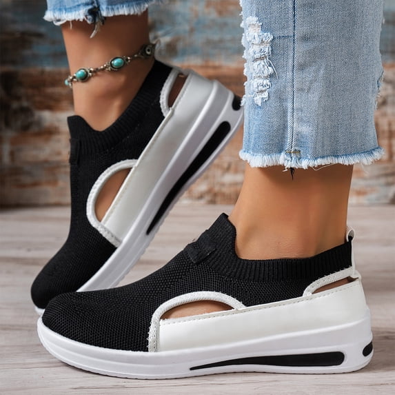 Women's Comfortable Breathable Casual Walking Shoes, Orthopedic Slip-On Loafers for Women,Comfy Wedge Sneakers