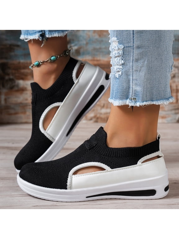 Women's Comfortable Breathable Casual Walking Shoes, Orthopedic Slip-On Loafers for Women,Comfy Wedge Sneakers