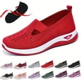 thumbnail image 1 of Women's Comfortable Breathable Knitted Sneakers,Women's Cut-Out Sneakers, Lightweight Outdoor Casual Orthopedic Breathable Soft Slip On Flat Shoes, 1 of 8
