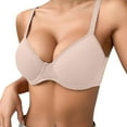 thumbnail image 1 of Women's Comfortable Breathable Push Up Bra with Underwire Triple Support Thin Solid Color Design for All Day Wear, 1 of 2