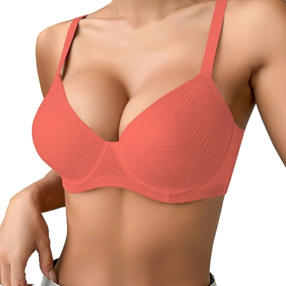 Women's Comfortable Breathable Push Up Underwire Bra Solid Color Design For Everyday Support