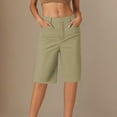 thumbnail image 1 of Women's Comfortable Casual Straight High Elastic Twill Five Eighths Leggings Womens 2-1 Double Layer Running Yoga Shorts Womens Running Shorts Turtle Neck Short Sleeved for Women Work Shorts for Women, 1 of 4