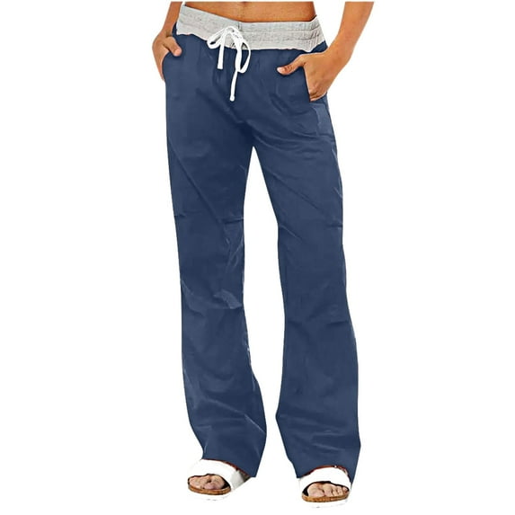 Women's Comfortable Cropped Leisure Pants Color Sweatpants Yoga Pants