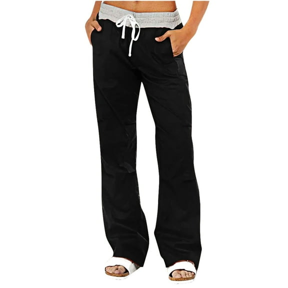 Women's Comfortable Cropped Leisure Pants Color Sweatpants Yoga Pants