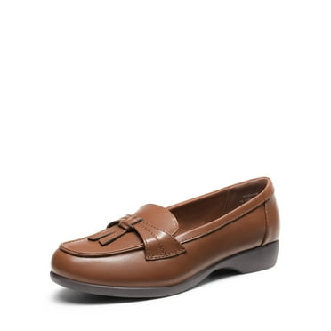 Women's Comfortable Dressy Slip-on Loafers Business Casual Work Shoes Office, Arch Support Round Toe Flats Shoes
