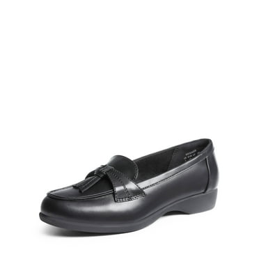 Women's Comfortable Dressy Slip-on Loafers Business Casual Work Shoes Office, Arch Support Round Toe Flats Shoes