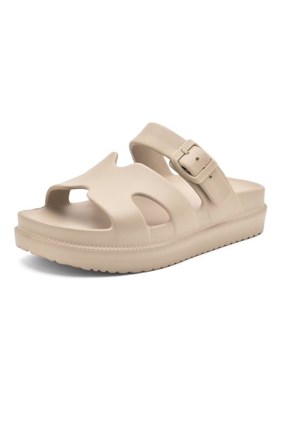 Women's Comfortable EVA Sandals with Arch Support, Adjustable Buckle Summer Beach Slide Sandal
