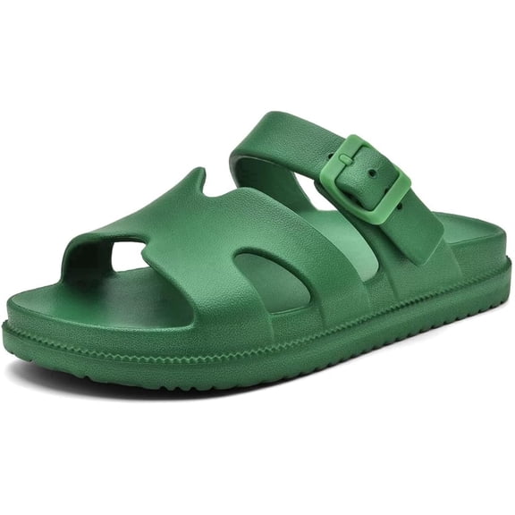 Women's Comfortable EVA Sandals with Arch Support, Adjustable Buckle Summer Beach Slide Sandal