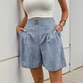 thumbnail image 1 of Women's Comfortable Elastic Waist Wide Leg Shorts Stylish Ruffled Design for Work Casual Outfits with Convenient Pockets, 1 of 8