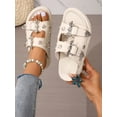 thumbnail image 1 of Women‘s Comfortable Fashionable Round Toe Black Sandals With Double Buckle  Double Layered Thick Platform And Wedge Heel  Open Toe, 1 of 7