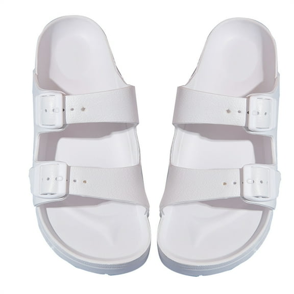 Women’s Comfortable Footbed Sandals Flat Slid Adult Female Cut Flip-flops Chunky Heel Sandals for Women Summer Shoes