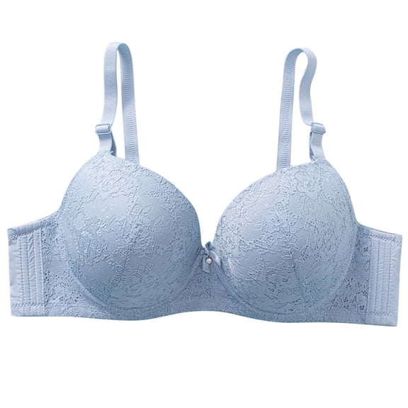 Women's Comfortable Lace Bra Thin Cup Supportive Underwear for Middle Elderly with Three Button Design
