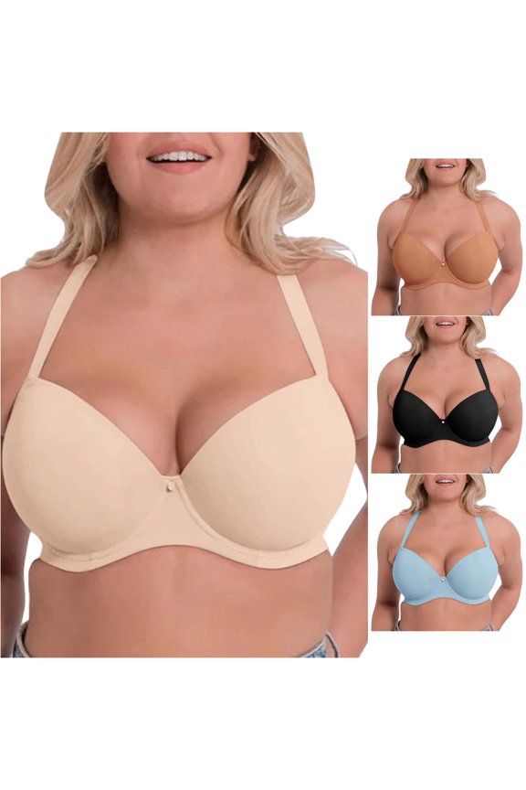 Women's Comfortable and Large Size Thin Cup Smooth Face Traceless Adjustable Steel Rim Bra Women Bras plus Size Front Closure Women Workout Bra Women's Bras Athletic Bras Women Bras Wireless