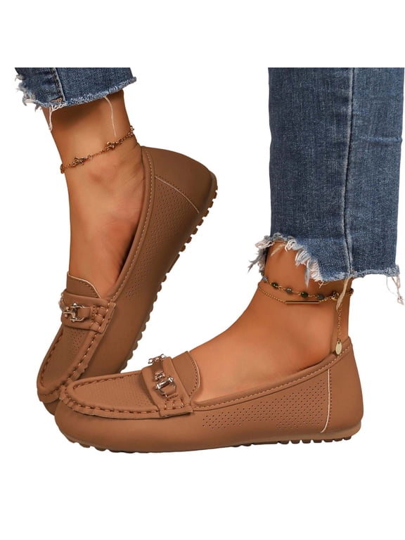 Women's Comfortable Lightweight Loafers Slip Ons Walking Shoes Business Casual Dress Shoes Breathable Work Flats for Women Flat Soft Sole Shoes