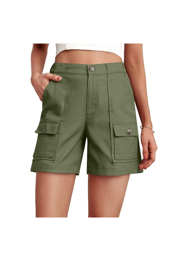 Women's Comfortable Material Straight Leg Work Pants, Mid Rise Tummy Smoothing with Functional Pockets, Lightweight Relaxed Fit for Business Casual Office, Daily | CSEONE,Army Green L