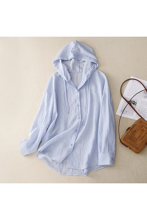 Women's Comfortable New Hooded Sun Clothing Long Sleeved Air Conditioning Shirt Coat Thin Loose Leisure Beach Top Knee Length Cardigan Winter Sweater plus Size Sweater Women Sweaters for Winter