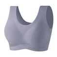 thumbnail image 1 of Women's Comfortable No Steel Ring Bra Traceless Sports Tank Top Thin Middle Aged Mom Large Bra Grey M, 1 of 2