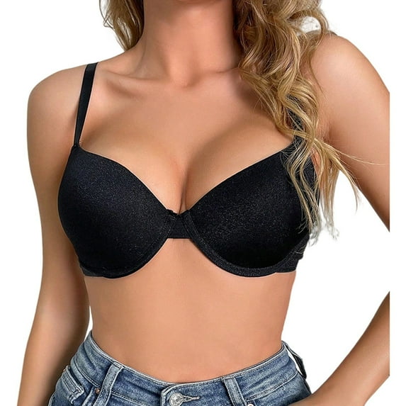 Women's Comfortable Pure Color Underwire T-Shirt Bra Seamless Full Coverage Everyday Wear Lightly Lined Supportive Smoothing