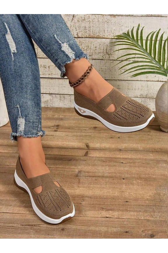 "Women's Comfortable Round Toe - Solid Color Casual Sneakers, Breathable Lightweight Soft Sole for Travel, Vacation & Everyday Wear. All Seasons Use - Perfect for Holidays, Weddings & Gifts."