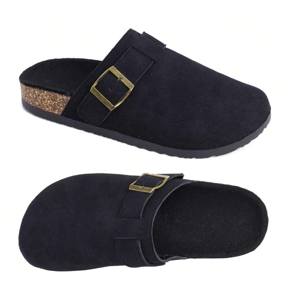 Women’s Comfortable Sandals with Plush Cork Footbed - Beach Essentials Clog Design, Slide-On Style