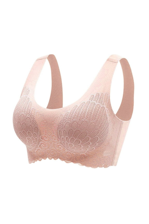 Women's No Steel Ring Underwear Gathering Sleep Bra Latex Underwear Traceless Back Heart Bar