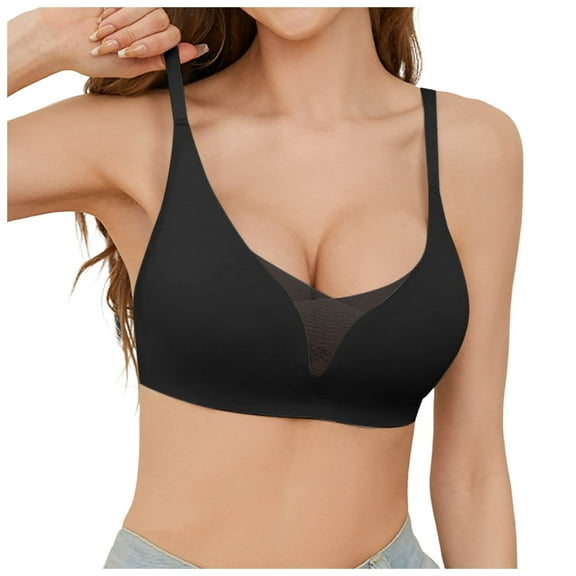 Women's Comfortable Sexy Transparent Bra Wireless Backless Convertible Straps Seamless Soft Support Everyday Wear