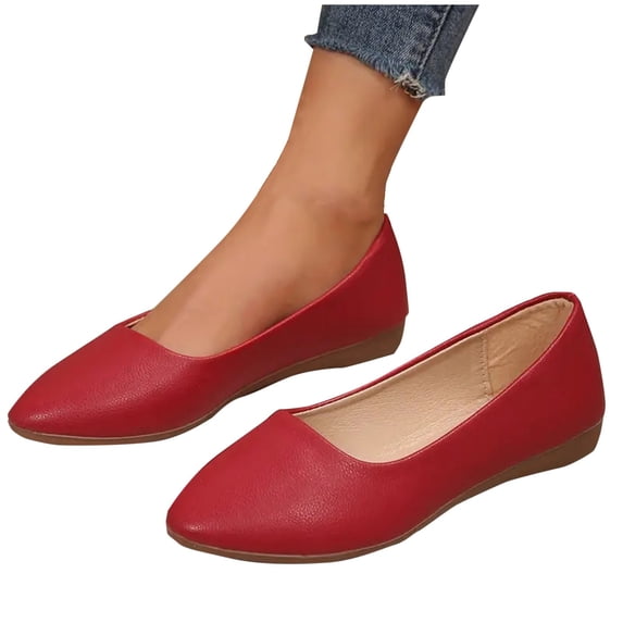 Women's Comfortable Slip-On Ballet Flats Shoes Business Casual Dress Shoes for Women Casual Solid Color Lightweight Pointed-Toe Flats